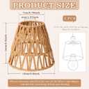 Tujoe Small Rattan Bell Lamp Shade Boho Handwoven Barrel Rattan Chandelier Shades Replacement for Table Floor Lamp Pendant Light Fixtures, 5.5" H x 5.9" D, 2.76" Fitter(3 Pcs,Boho,Normal)