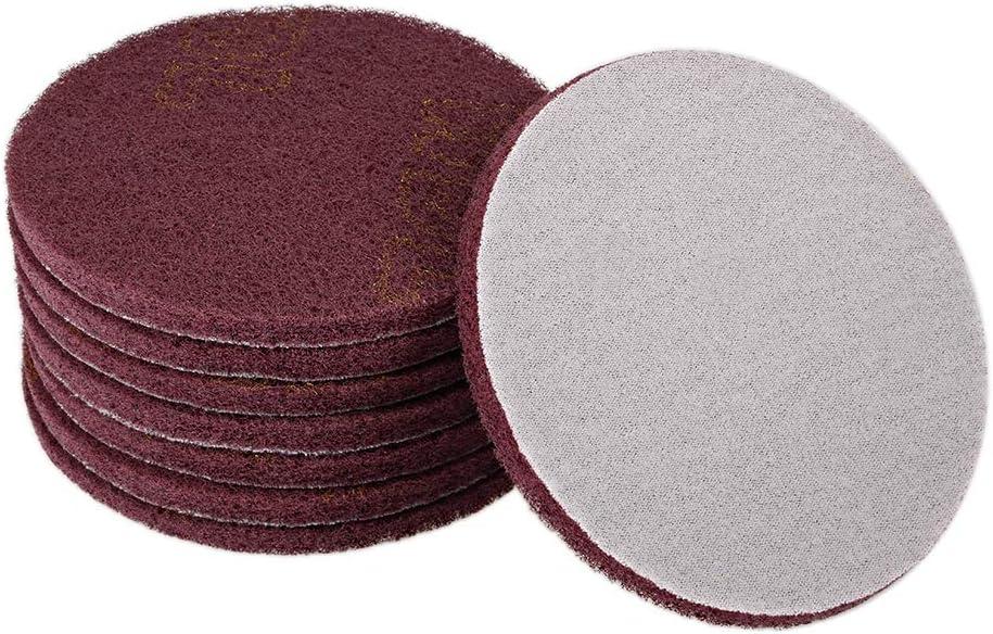 uxcell 5 Inch Scrubber Scouring Pads Drill Scuffing Disc Hoop and Loop Surface Conditioning Disc 8pcs