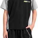 Boys Activewear Set Quick Dry T Shirt & 2-In-1 Shorts 12-13 Years, Balck