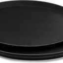 TOPZEA 3 Pack Large Restaurant Serving Tray, 16 Inch Plastic Round Server Tray, Non-Skid Bar Drink Trays Cafeteria Buffet Food Service Trays for Coffee Table, Hotel, Party