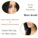 Black Braided Kinky Curly Synthetic Afro Short Wig for Women