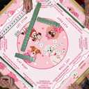 Coquette Cute Pink Dog Mahjong Mat 31.5" x 31.5",Funny Coquette Dog Non-Slip Noise Reduction Mahjong Table Cover Accessories Supplies for Dominoes Poker Card Board and Tile Games Gifts, 31.5" x 31.5" x 0.1"