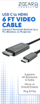 Zgear USBC to HDMI 6ft video cable