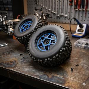 ARRMA AR510092 Dboots Backflip 3.8" Mt 6S RC Monster Truck Tire with Foam Insert, Mounted On Multi-Spoke Wheel 17Mm Hex, Black, Blue (Set of 2)