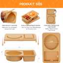 3 Pack Silicone Reusable Snack Containers with Lids, Double Compartment Snackle Box Containers, Salad Dressing Sauce Seasoning Container, Small Mini Food Snack Boxs for Travel, Office, Picnic,School