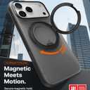 TORRAS 360 Magnetic Stand for iPhone 17 Pro Max Case, [Fit for MagSafe] [4X Military-Grade Protection] Slim Case for iPhone 17 Pro Max 6.9", Translucent Obsidian Black, Ostand O3 Fitness Series