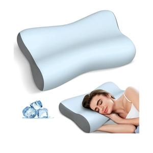 Cervical Neck Pillow, Contour Memory Foam Pillows for Neck Pain Relief, Ergonomic Pillow for Sleeping, Orthopedic Bed Pillow Neck Support Pillow for Side Back Stomach Sleepers with Cooling Pillowcase
