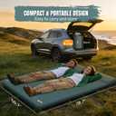 EUHAMS Camping Sleeping Pad Ultra-Thick Self-Inflating Memory Foam Mattress with Pillow, Double Camping Pad with Foot Pump, Portable 4-Season Sleeping Mat for Car, Tent & Travel, Full Size