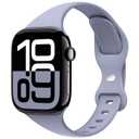 STG Sport Band Compatible with Apple Watch 38mm 40mm 41mm 42mm 44mm 45mm 49mm, Soft Silicone Slim Thin Narrow Replacement Strap Compatible for iWatch Ultra SE Series 9/8/7/6/5/4/3/2/1 (Lavender Gray,