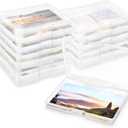 Photo Storage Box 5 x 7 Inches, 6 Pack Photo Organizers and Storage, Acid-Free Picture Storage Container, Stackable Craft Keeper for Photos, Cards, Stamps, Scrapbooking, Office Supplies etc