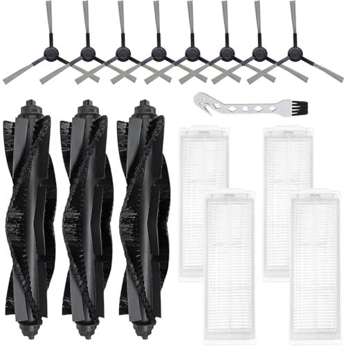 WVCR200S Replacement Parts for WYZE Robot Vacuum Cleaner WVCR200S Spare Accessories, 3 Main Roller Brush, 8 Side Brushes, 4 Hepa Filters, 1 Cleaning Tool