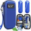 Insulin Cooler Travel Case: TSA Approved Medication Diabetic Cooler for Travel with Temperature Display, Diabetes Travel Case for Insulin Pens with 2 Ice Pack for Daily Use & Trip