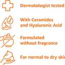 Amazon Basics Moisturizing Cream for Face and Body, Fragrance-Free, with Ceramides, Hydrating for Dry Skin, 16 Ounces, 1-Pack
