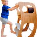 4-in-1 Toddler Kitchen Stool for Kids  Adjustable Wooden Toddler Helper with Chalkboard, High Chair & Rocking Mode  Safe Step Stool for Toddlers (1272 Months)