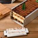 Rectangular Cake Pan Aluminum Cheesecake Pan Includes Acrylic Lid & 304 Stainless Steel Metal Spatula Removable Frame Bundt Cake Baking Molds for Tiramisu Cheesecake Mousse(Removable) (1)