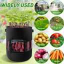 4-Pack 11 Gallon 360Visible Potato Grow Bags, Potato Pot Planter with Flap Window Shade Cloth, Potato Growing Containers, 380g Thickened Felt Garden Planting Bag for Growing Potatoes Vegetables