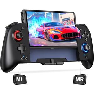 Switch Controllers Compatible with Nintendo Switch/OLED, One-Piece Joypad Controller Replacement for Switch Pro Controller with 9 Lights Color, Switch Remote for Users Who Prefer Handheld Mode