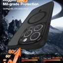 4 x WRJ Case for iPhone 15 Pro Max with Screen Protector, [Compatible with MagSafe][Full Camera Protection] Anti-Fingerprints Slim Translucent Matte Shockproof Phone Cover for Women Men-Black