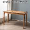Solid Wood Desk, Gaming Study Home Office Desks for Work, Student PC Desk for Bedroom, Small Computer Desk for Small Spaces, Easy to Assemble (Wood Color, 39inch)