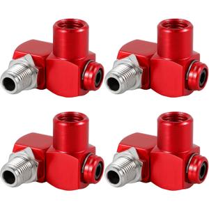 4 Pcs 1/4" NPT Air Hose Connectors  360 Swivel Splitter, Aluminum Industrial Air Fittings, Pneumatic Tool Connector, 150 PSI Max for Air Compressors