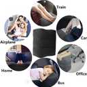 Inflatable Travel Foot Rest Pillow, Adjustable Height Leg Rest Pillow for Cars, Home, Office, Trains, Airplane, Make a Flat Bed for Baby, Kids, Toddlers, Grey, 1 Pack
