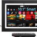 10.1 inch Smart Kitchen & Home Hub, Voice Control, Touch Screen, Small TV with Built-in ATSC Tuner, Play Store, Calendar, Photo Frame, Video Call, Portable MINI for Home, RV, Bedroom, Truck