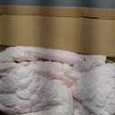 HORIMOTE HOME Pink Ruffled Quilt Twin Size, Stone-Washed Microfiber Lightweight Crinkled Farmhouse Rustic Shabby Chic Bedding Set, 2 Pieces Reversible Bedspread with Pillow Sham for All Season (Twin(68"x 86"))