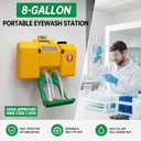 Portable Eyewash Station OSHA-Approved - 8 Gallon Emergency Wall Mounted Eye Wash Irrigation Kit Equipment Ansi Certified No Solution