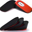 Bacophy Height Increase Insoles 2CM/3CM/4CM, Invisible Shoe Lifts Frim Heel Support, Shock Absorption Heel Cushion Pads, Height Lift Insoles for Men & Women Black&red ASIN B