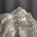 MR&HM King Size Comforter Set Beige, Reversible Satin Microfiber Comforter Set for All Seasons, 3 Pieces Non-Slip Silky Soft Bedding Sets with 1 Comforter (104"x90") and 2 Pillowcases (20"x36") (07- Beige Classic)