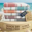 LANE LINEN 6-Pack Oversized Pre-Washed Beach Towels, Stylish Quick-Dry Pool & Travel Towels for Adults, 39"x71" - Diamond Multi Colors