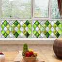 3 x Window Privacy Film 39.317.7 Inchs Stained Glass Window Film Home Decoration Anti-UV Sun Blocker Heat Control Windows Decorations Removable Static Cling Stickers for Living Room PVC