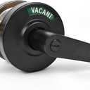 Matte Black Bathroom Indicator Lock Privacy Door Handle, Large Grade 2 Commercial Door Handle with Large Indicator in-USE or Vacant for Public Restrooms Hospitals (Matte Black)