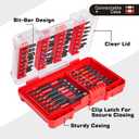 Geinxurn 42Pieces Impact Screwdriver Bits Set, Magnetic S2 Steel Phillips/Slotted/Square/Torx Insert Power Bits Tips, Impact Bit Holder with Red Storage Box Case