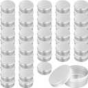 LEXININ 50 Pack Aluminum Tin Cans, 5 Oz Screw Top Tin Jar Containers, 3.26 x 1.5 Inch, Silver