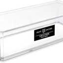 Isaac Jacobs Clear Acrylic Rectangular Stackable Storage Organizer, (9" L x 3.5" W x 2.5" H) Drawer Tray, Multi-Functional, Bathroom, Kitchen, Home, Office, Desk, Drawers