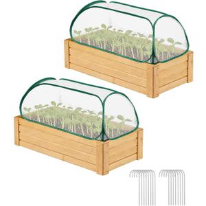 Garden Covers for Raised Beds, Plant Greenhouse Cover for Raised Garden Bed, Freeze Protection Humidity Domes for Gardening Germination and Seedling Propagation, Pest Protection, 2 Pack