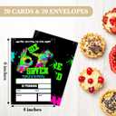 7th Birthday Invitations, 6 7 Neon Graffiti Birthday Party Invites Cards With Envelopes For Girls Boys, I Was 6 Now I'm 7 Birthday Party Decorations Supplies, 20 Pack (27)