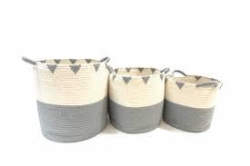 HD Large Fabric Rope Basket Set of 3