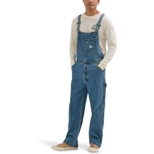 Lee Mens Workwear Bib Overall (Small, Mid Wash)