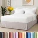 Pleated Bed Skirt Queen Size - 3 Sided Pleated Bed Skirt Queen - Ultra-Soft, Easy Fit with 15 Inch Tailored Drop - Hotel Quality, Wrinkle & Fade Resistant - For Women, Men, Kids and Teens - Light Grey