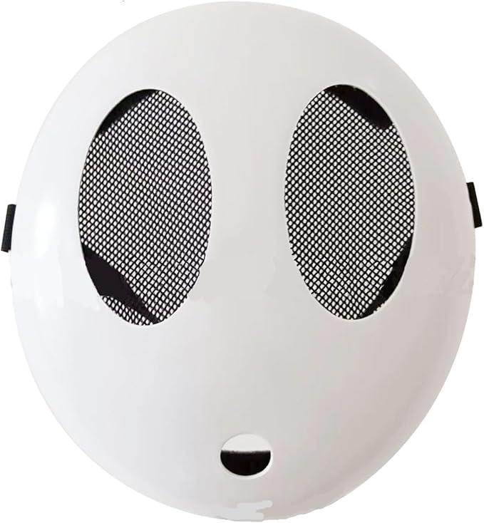 Demasko 1pc Shy Guy Mask White Full Face Mask Anime Game Mask for Girl Boys Halloween Masquerade Props (2pcs)