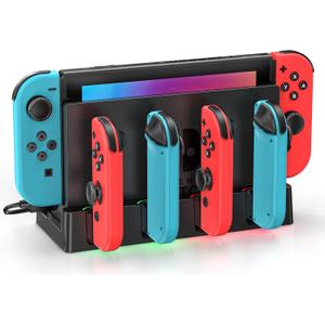 Switch Charging Dock Station with Charging Cable for Nintendo & OLED Game Console, Joycon Charging Dock for Nintendo Switch, Must Have Joycon Controller Charger Accessories for Game boy Games
