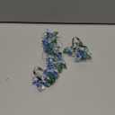 Fennco Styles Unique Multi-Flower Crystal Design Decorative Napkin Rings, Set of 4  Floral Napkin Holders for Home, Dining Table, Holiday Dcor and Special Occasions (Blue Multi)