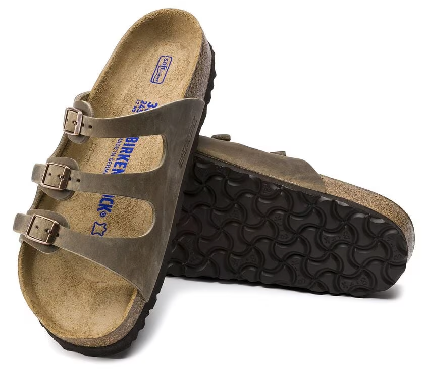 Birkenstock Women's Florida Soft Footbed Oiled Leather Sandal - Tobacco Brown 41