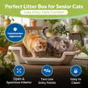 KittyGoHere 2.0 Easy Entry Cat Litter Box, 2 Pack Large Misty Gray | Large Open - Top Low Entrance Litter Pan With Higher Sides & Two Entrances Durable Design for Easy Cleaning, Made in USA