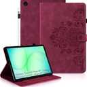 Galaxy Tab A11+ Plus Case 11" Inch, Mantala Soft Touch Premium TPU Made with Card Slots and Kickstand, Velvety-Like Texture Water-Proof Precise Cutouts Compatible with Galaxy Tab A9+ 11 Inch Wine Red