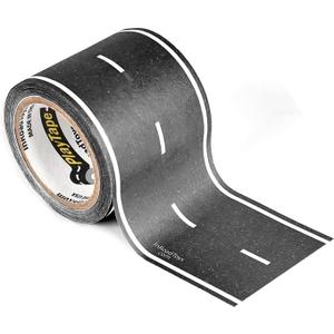 PlayTape Road Tape for Toy Cars - Sticks to Flat Surfaces, No Residue; 2 inch Wide x 30 ft Asphalt Road
