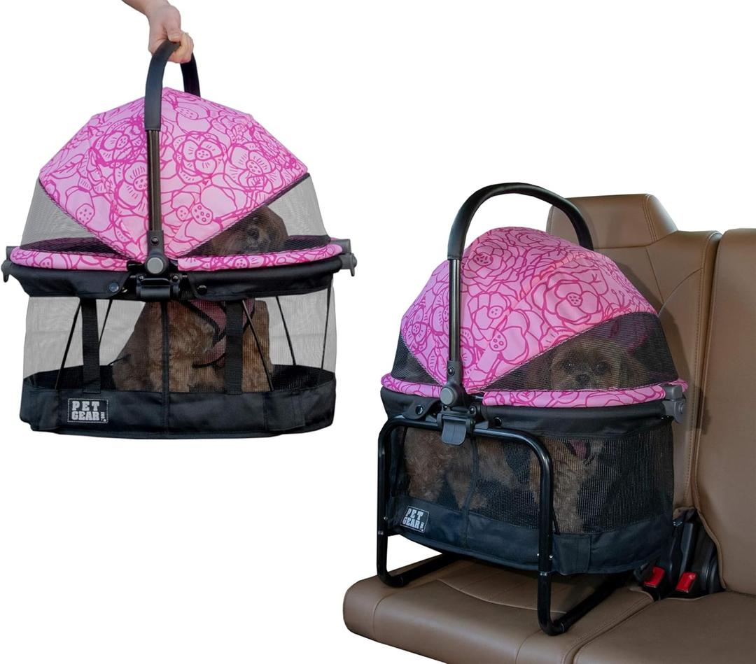 Pet Gear No-Zip View 360 Pet Carrier & Car Seat, 20", Flower Design ( 20"L x 12"W x 18.5"H)