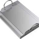 Onlyfire Universal Stainless Steel Griddle for Most BBQ Grills with Removable Handles, 18"x12.5"